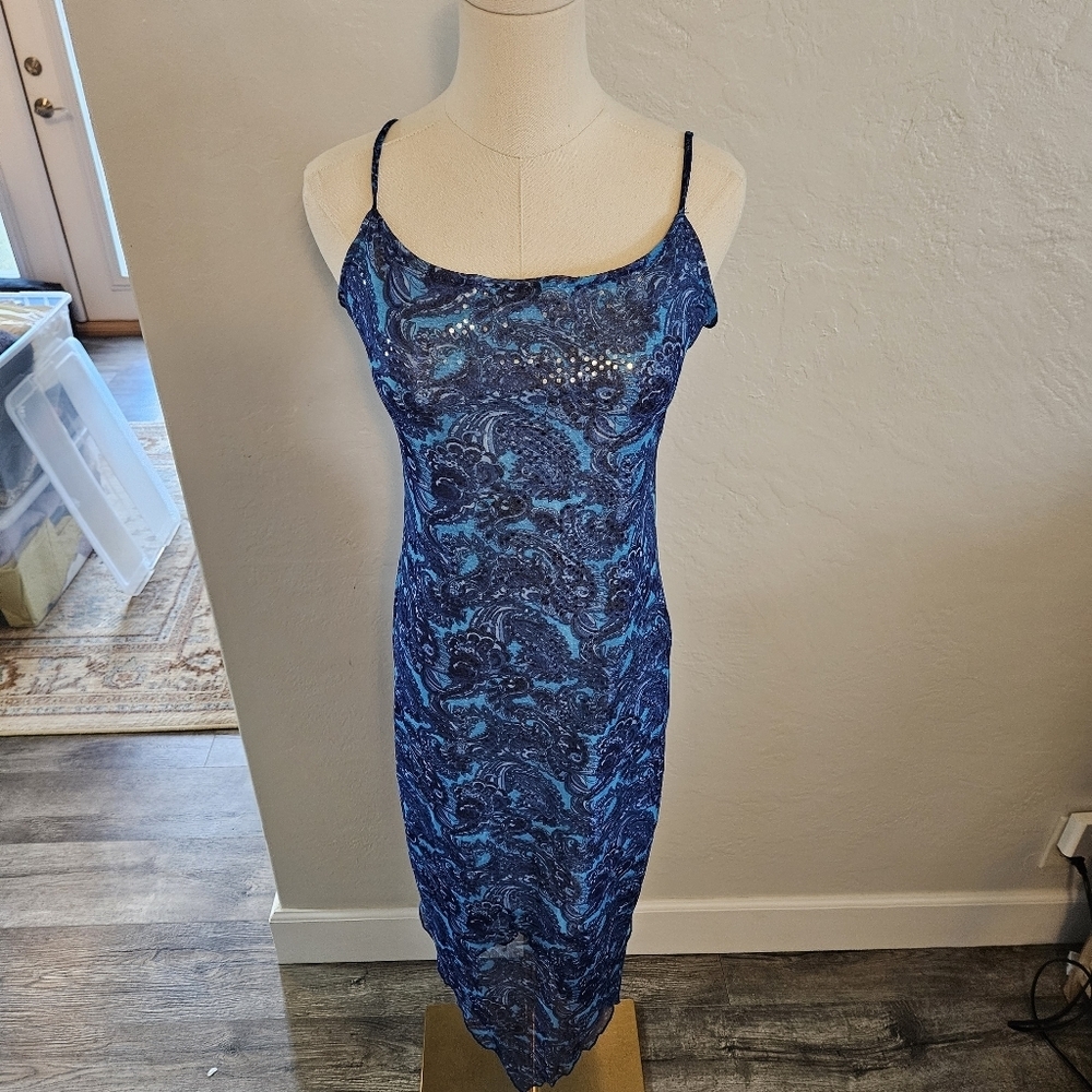 90's Aqua Slip Dress
